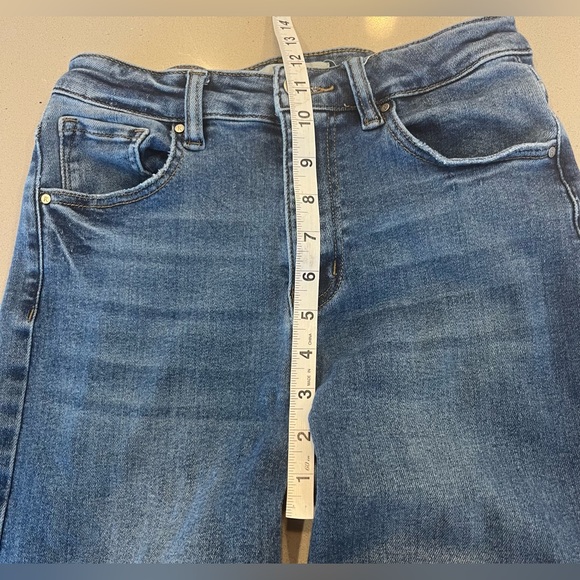 Risen High Rise Wide Leg Cargo Medium Wash Denim Jeans Blue Women’s Size 27 - Picture 9 of 10